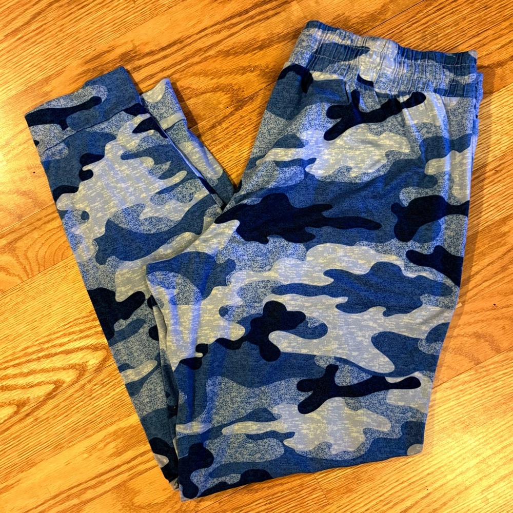 Jane Bleecher Blue Camouflage Pajama Pants Size Medium